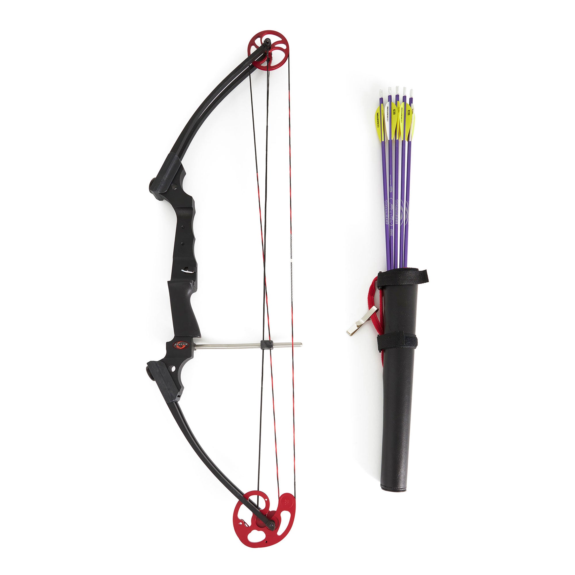 Genesis Archery Original Target Practice Bow Kit, Right Handed, Black (Open Box) - VMInnovations