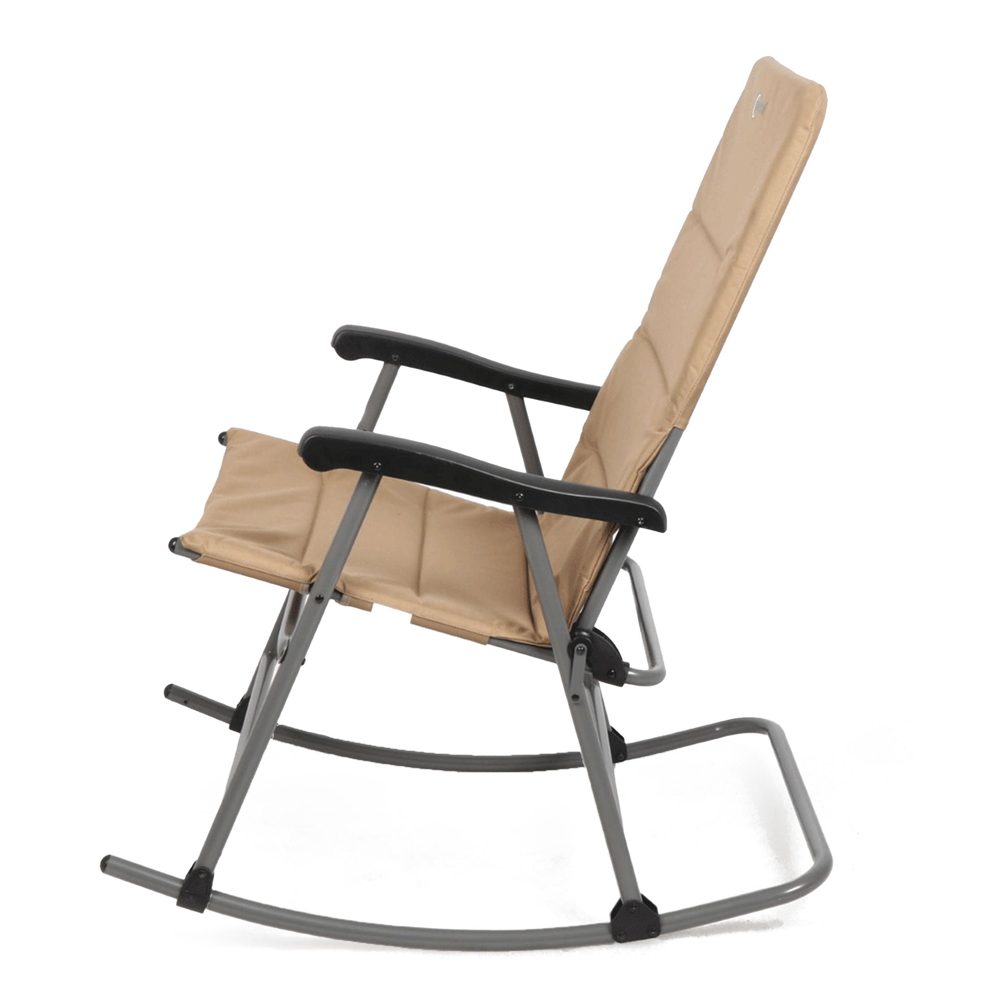 Portal Outdoor Portable Folding Camping Rocking Chair Recliner, Tan (2 Pack) - VMInnovations