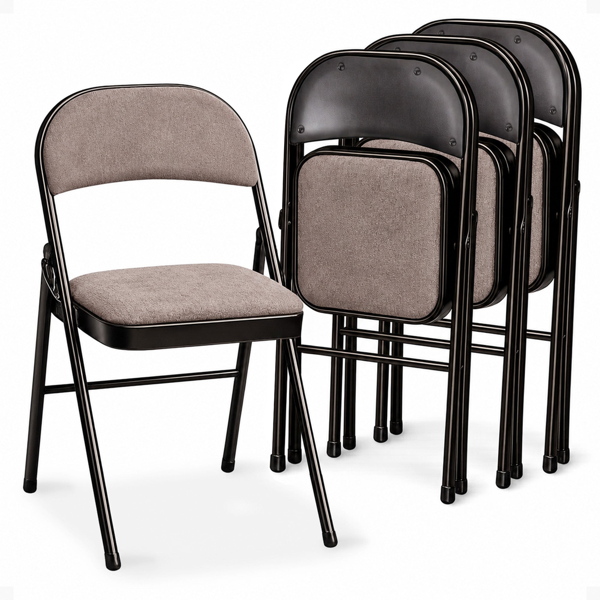 MECO 4-Pack of Deluxe Corrin Fabric Padded Folding Chairs with 16 x 16 Inch Seat - VMInnovations
