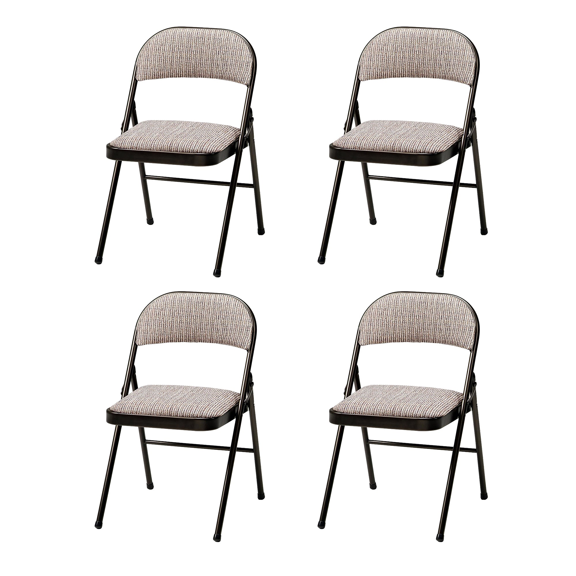 MECO 4-Pack of Deluxe Motif Fabric Padded Folding Chairs with 16 x 16 Inch Seat - VMInnovations