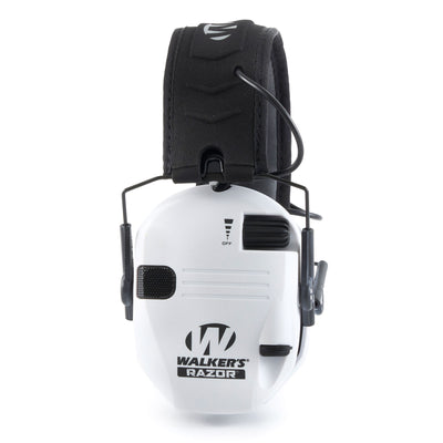 Walker's Razor Slim Shooter Folding Ear Protection Muffs with NRR of 23dB, White