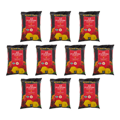 SunGro Black Gold All Purpose Potting Soil Fertilizer Mix, 2 Cu Ft Bag (10 Pack)