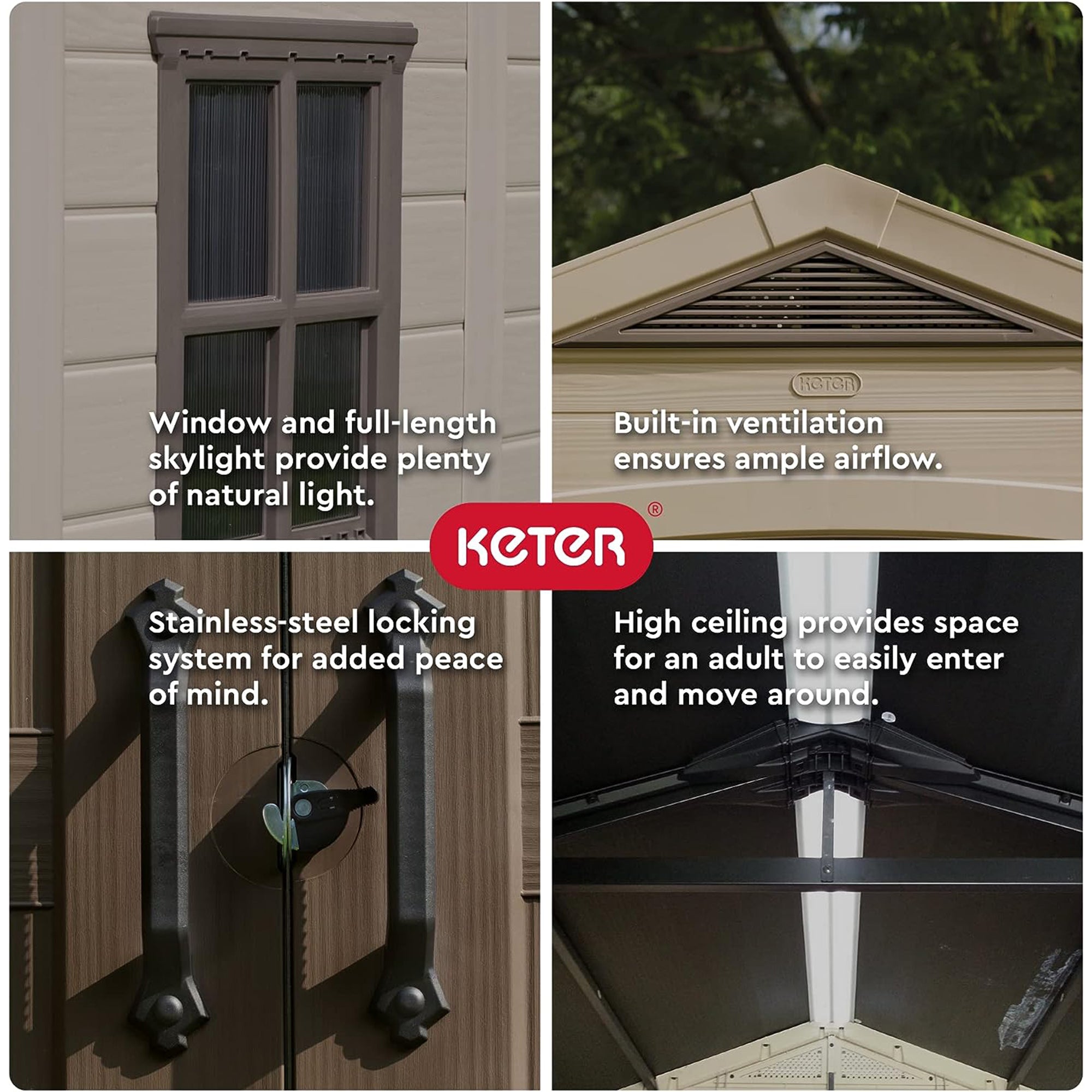 Keter 211203 Factor 8 x 11 All Weather Resistant Storage Shed, Taupe (For Parts)