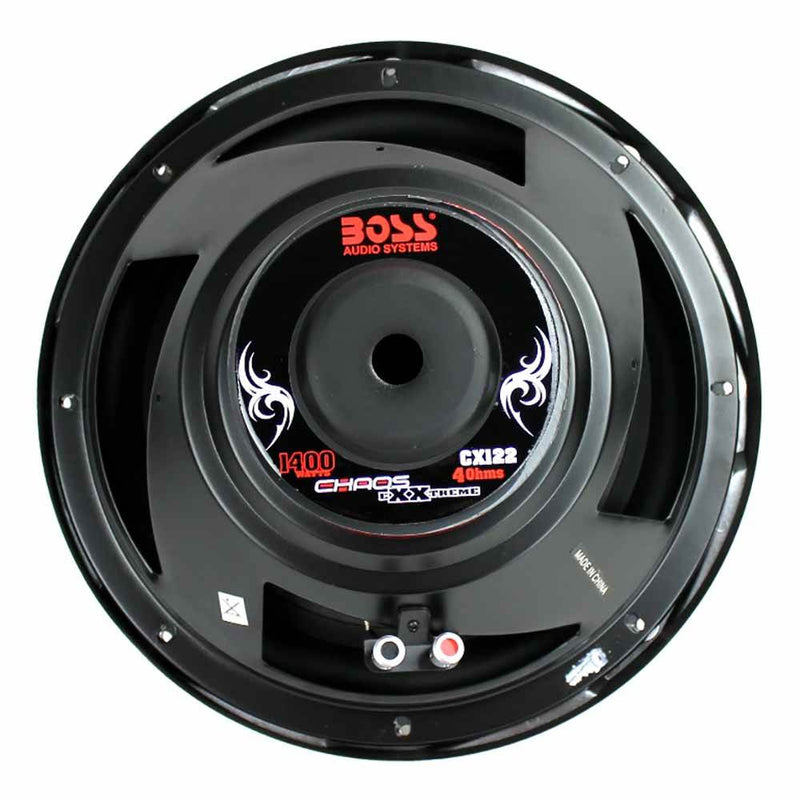 Boss Audio Chaos 12 Inch 1400 Watt 4 Ohm Car Audio Power Subwoofer CX122