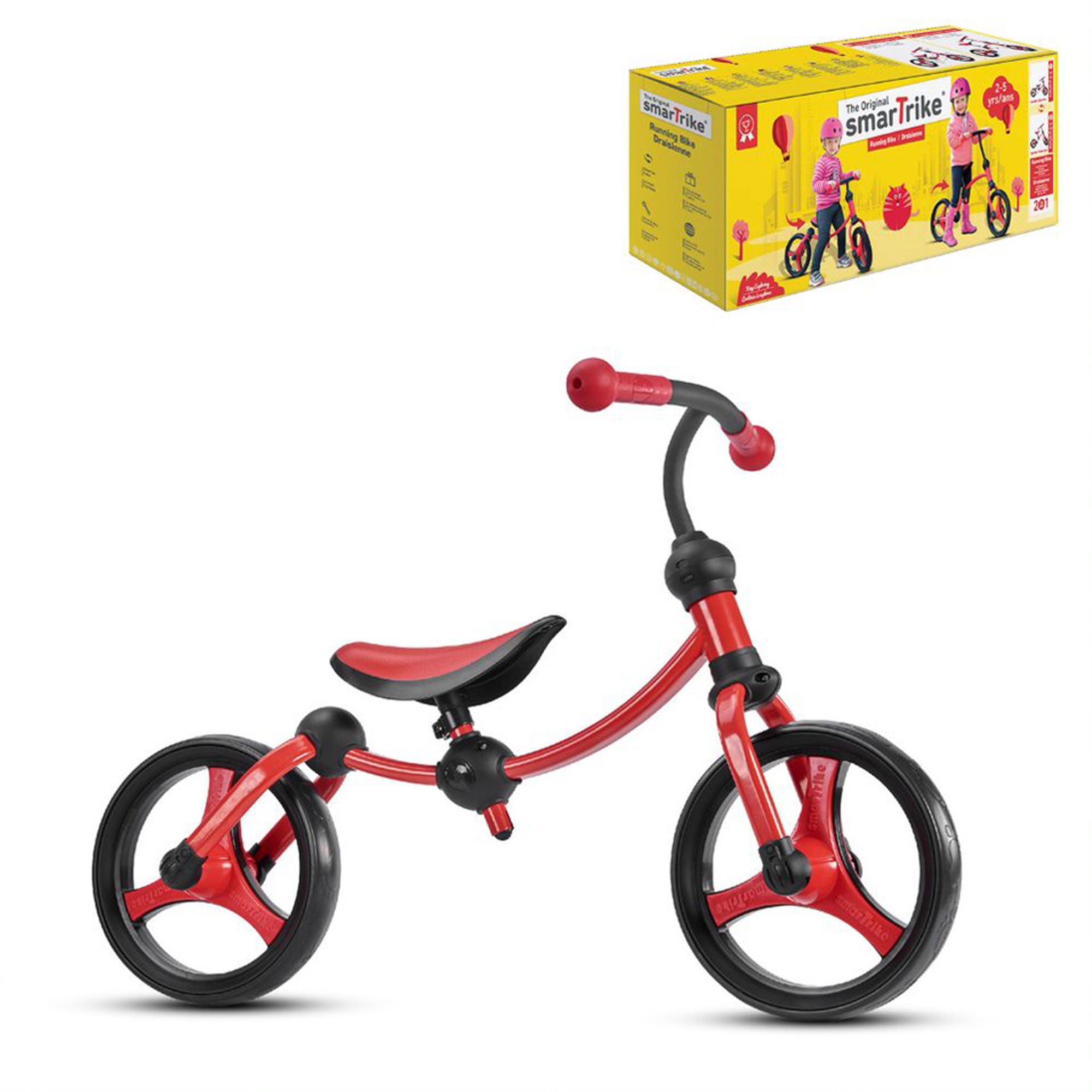 smarTrike Adjustable Kids Running Bike 2 in 1 Balance Bike, Red (Used) - VMInnovations
