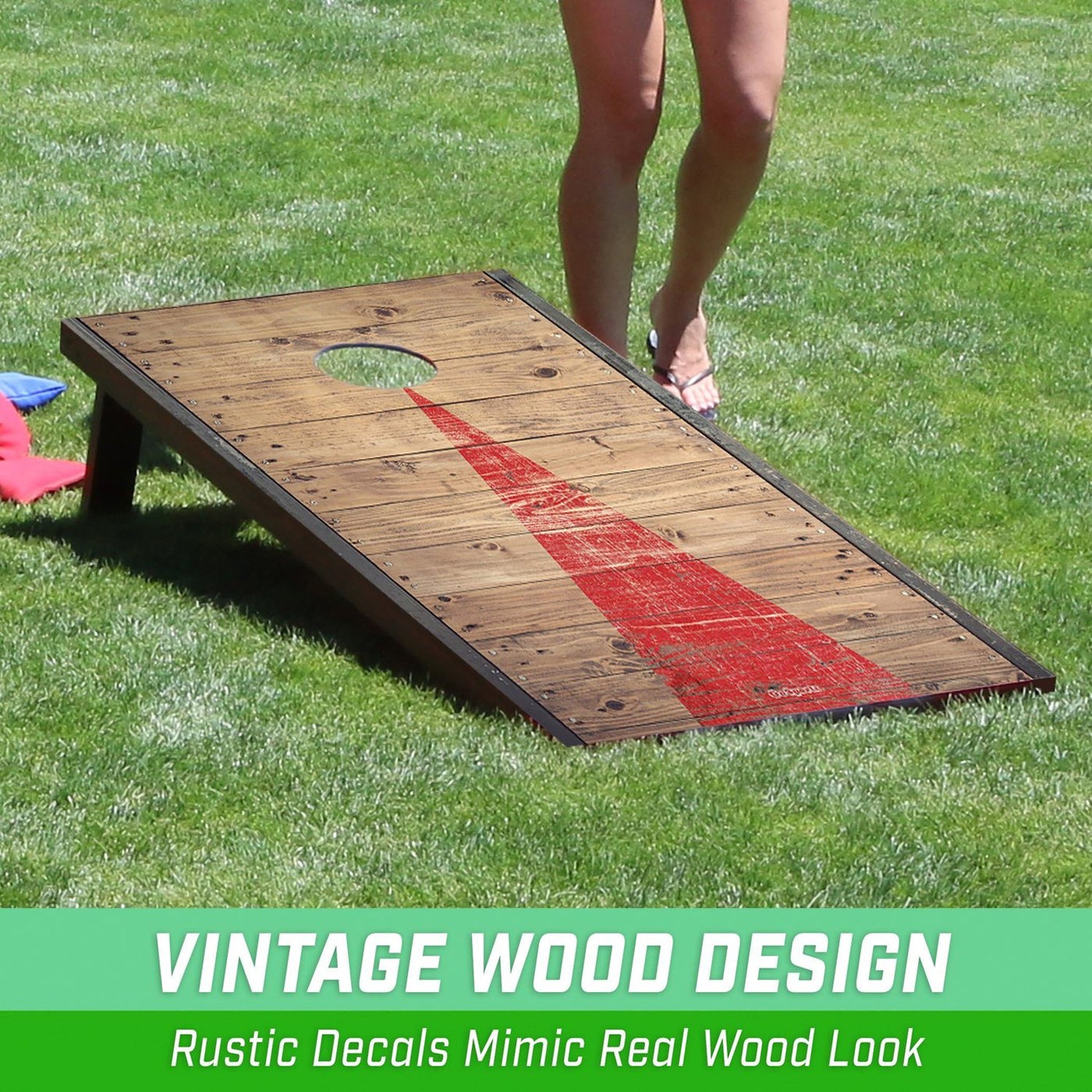GoSports Cornhole Regulation Size 3' x 2' Bean Bag Lawn Game, Rustic (Open Box) - VMInnovations
