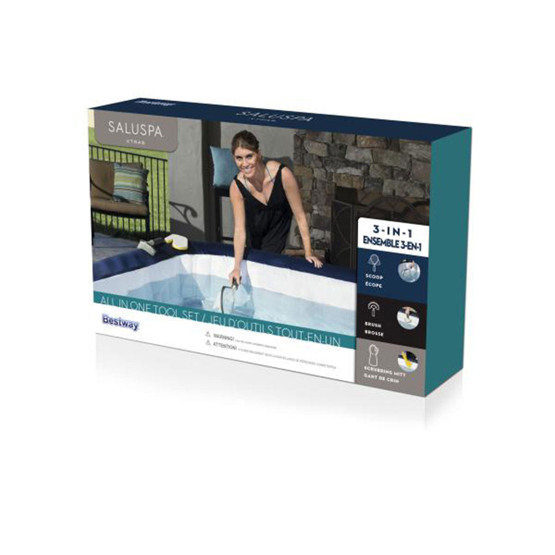 Bestway SaluSpa All In One 3 Piece Cleaning Tool Accessory Set for Hot Tub Spa - VMInnovations