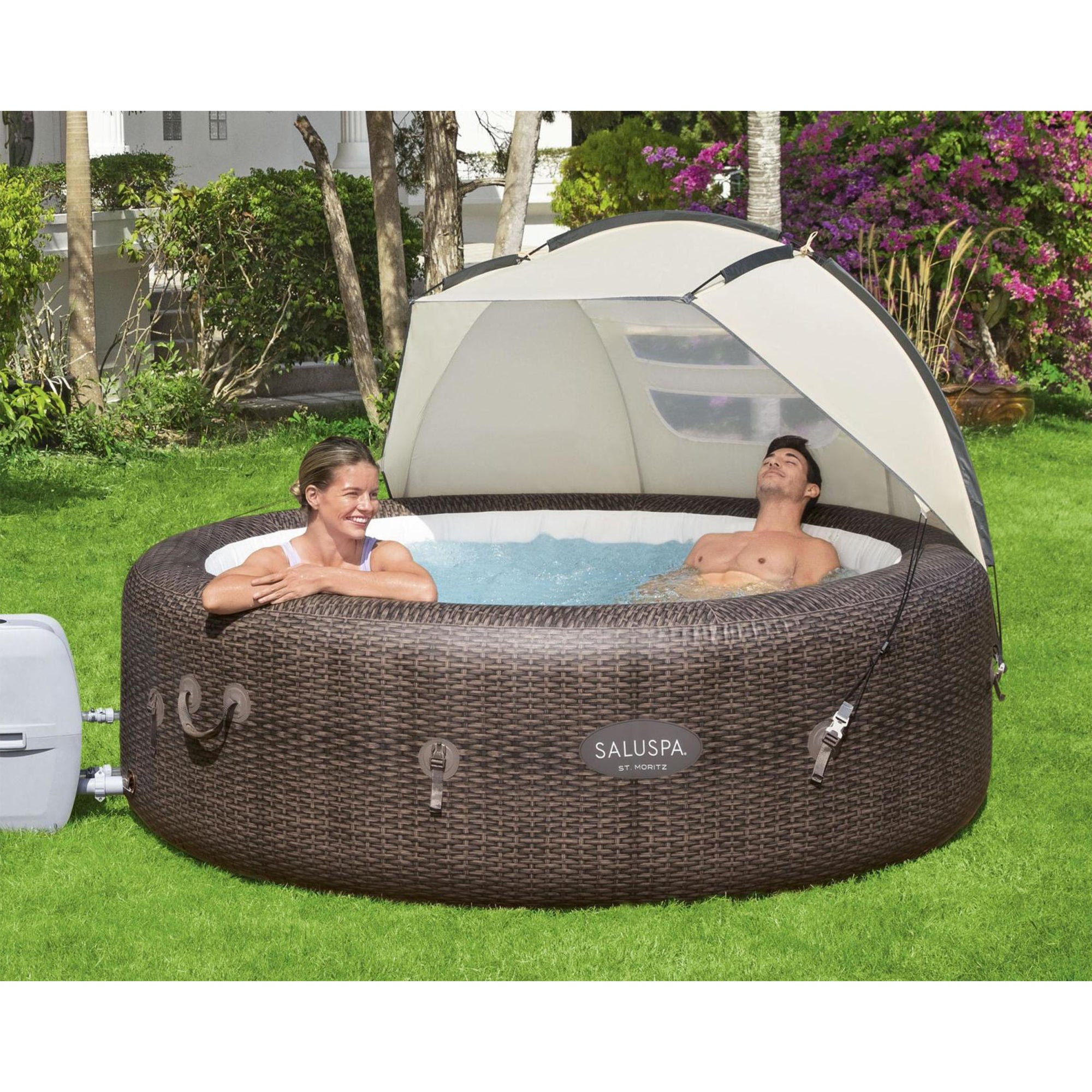 Bestway Small Sun Shade Canopy Accessory for Round Inflatable Hot Tub Spas(Used) - VMInnovations