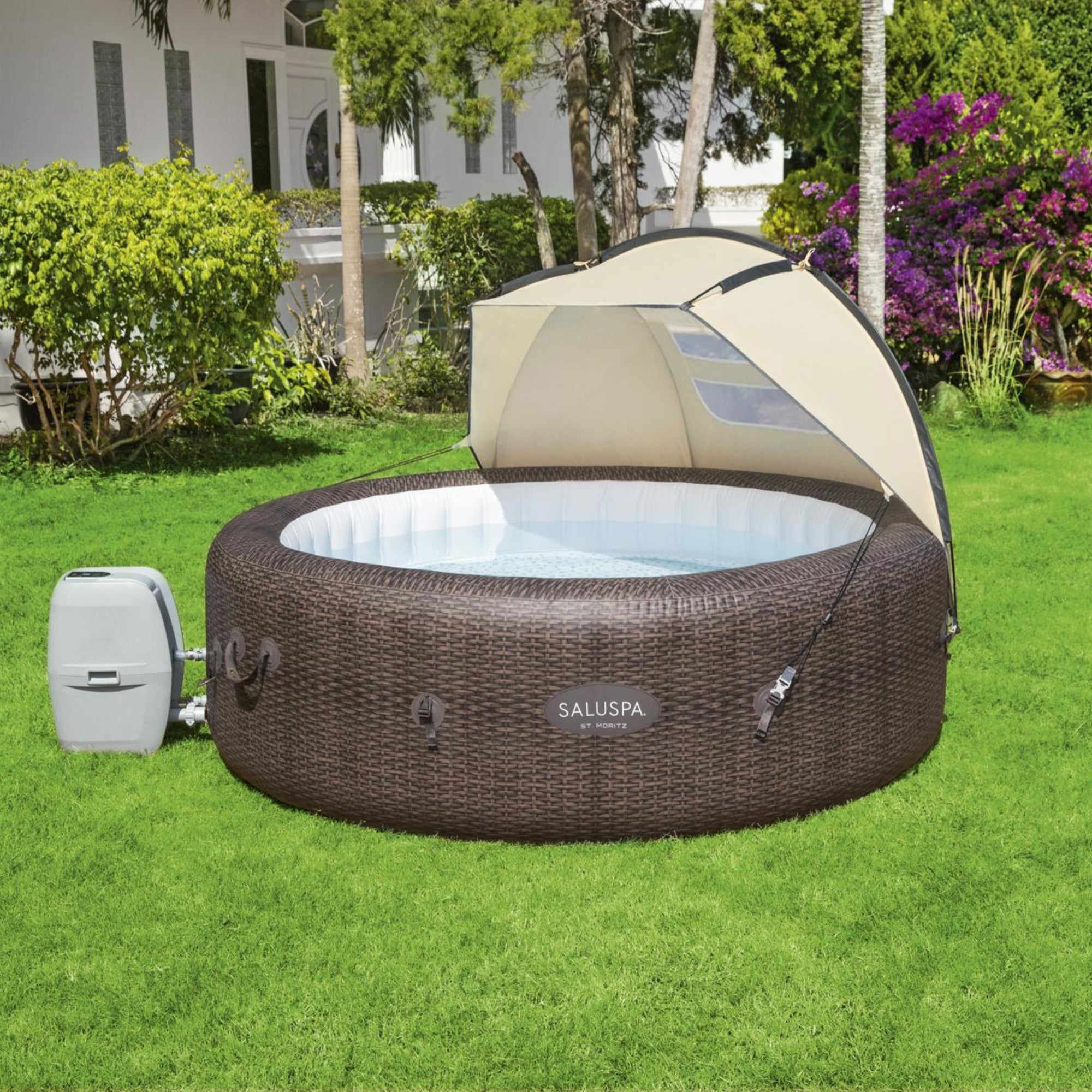 Bestway Small Sun Shade Canopy Accessory for Round Inflatable Hot Tub Spas(Used) - VMInnovations