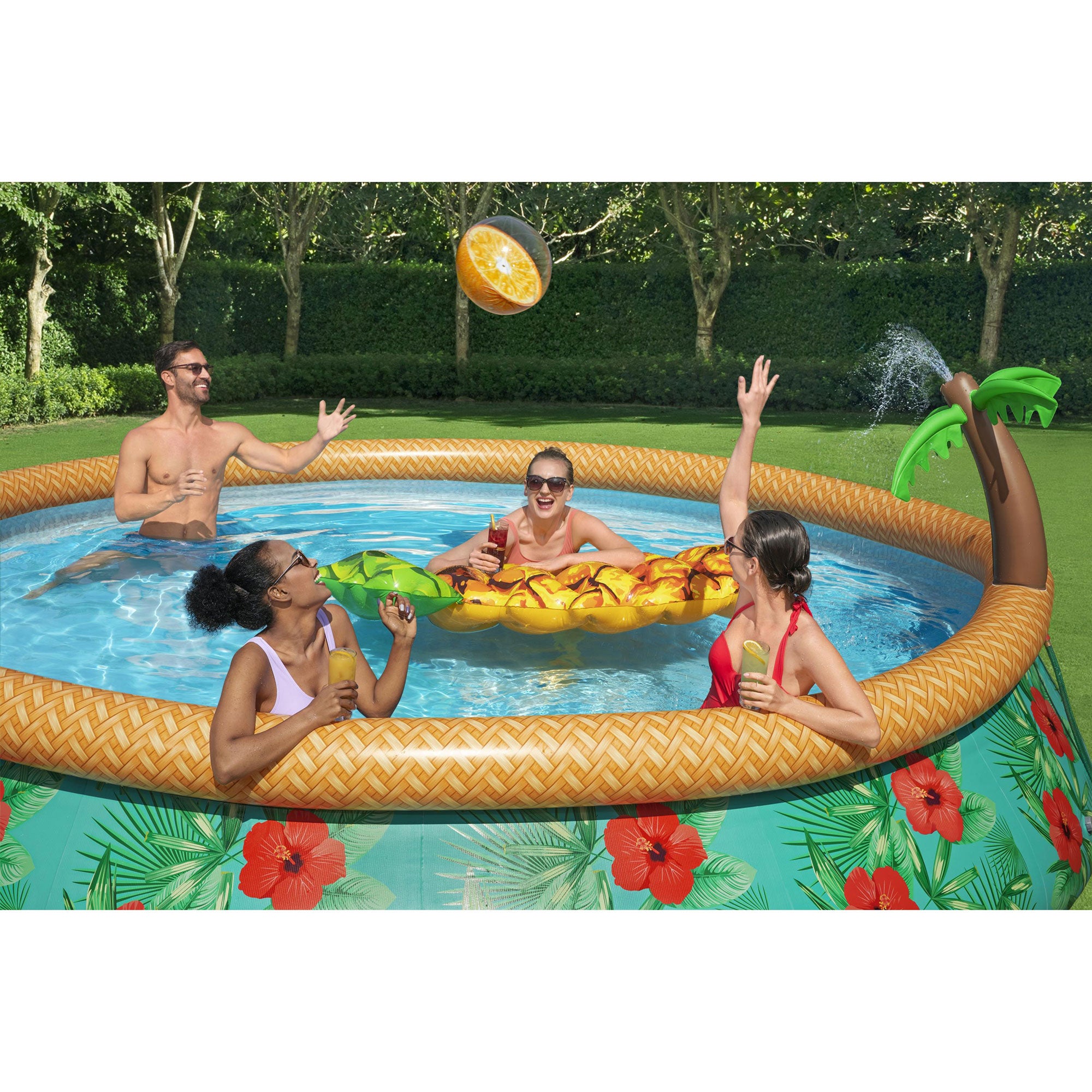 Bestway 57415E 15Ft x 33In Fast Set Paradise Palms Inflatable Pool Set (Used) - VMInnovations