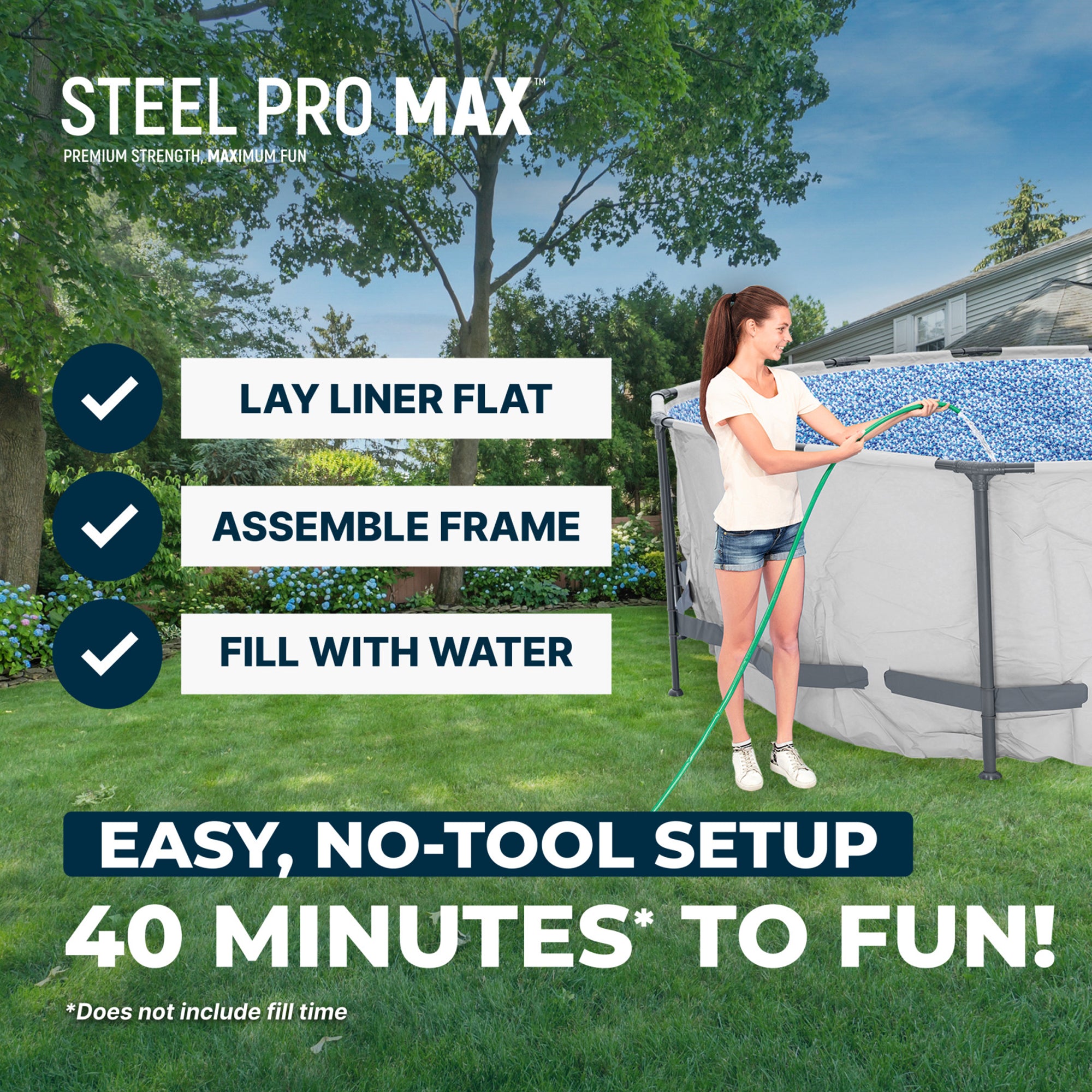 Bestway Steel Pro MAX 14 x 4 Foot Above Ground Round Pool Set (For Parts)