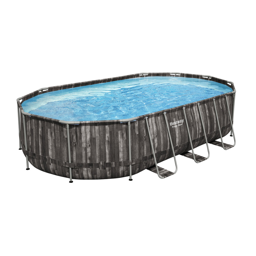Bestway Power Steel 20x12x4 Foot Above Ground Oval Pool Set (For Parts) - VMInnovations
