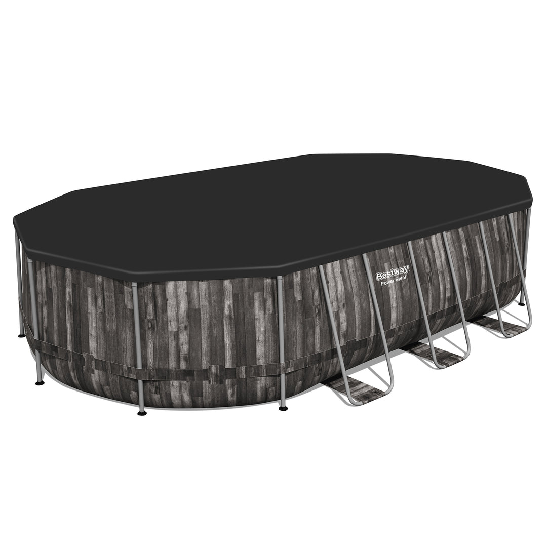 Bestway Power Steel 20x12x4 Foot Above Ground Oval Pool Set (For Parts) - VMInnovations