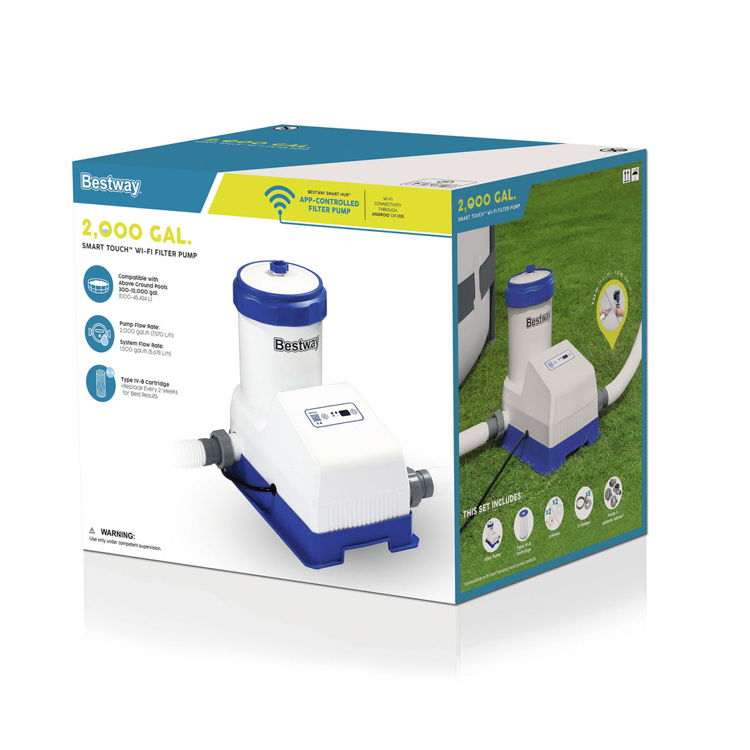 Bestway Flowclear Smart Touch 2000 GPH App Controlled Pool Filter Pump System - VMInnovations