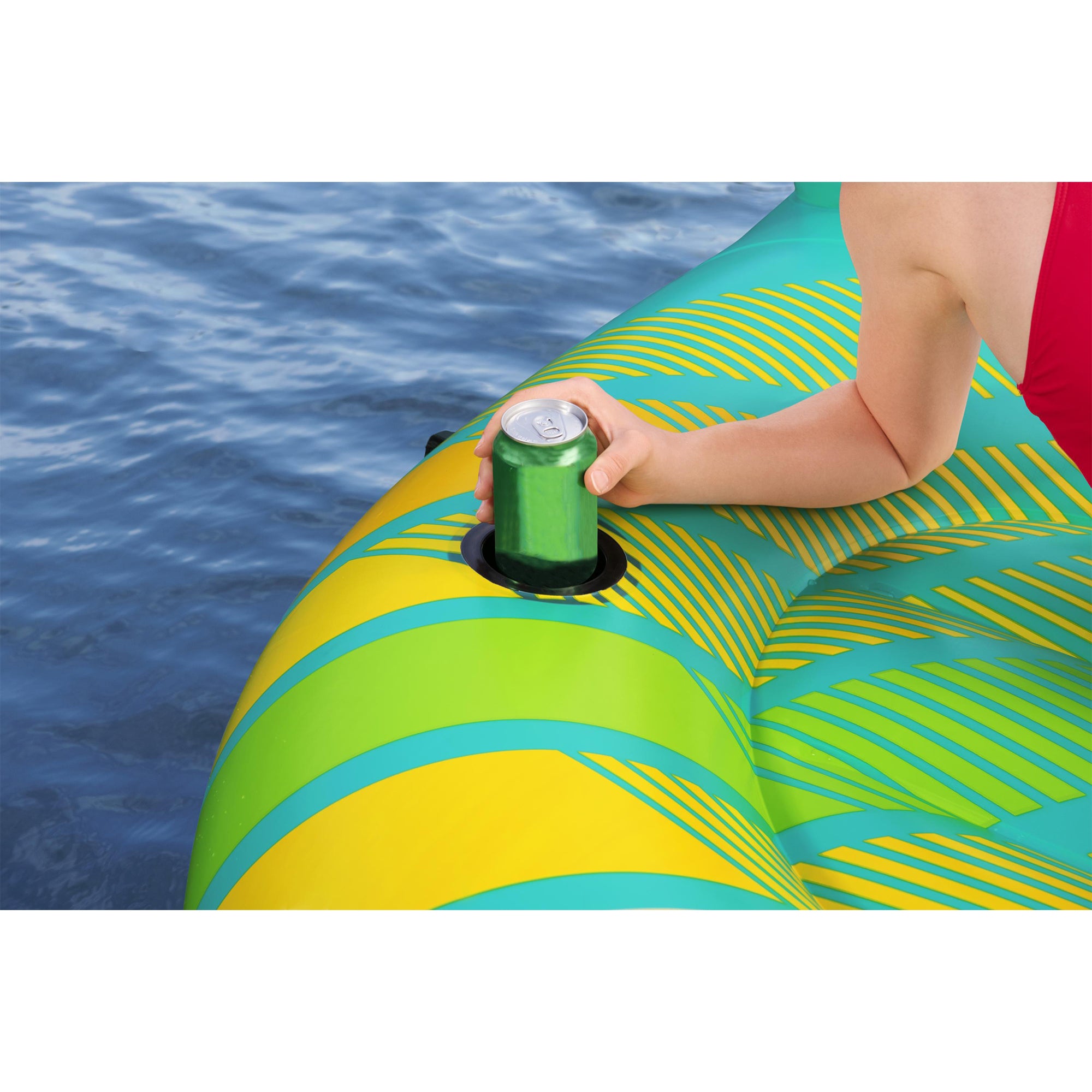 Bestway Hydro-Force Sunny Lounger 5 Person Inflatable Island Floating Water Raft - VMInnovations