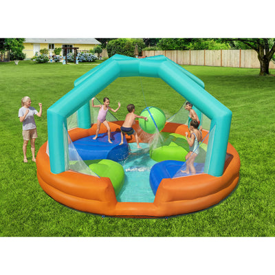 Bestway H2OGO! Dodge & Drench Kids Inflatable Outdoor Water Park with Air Blower