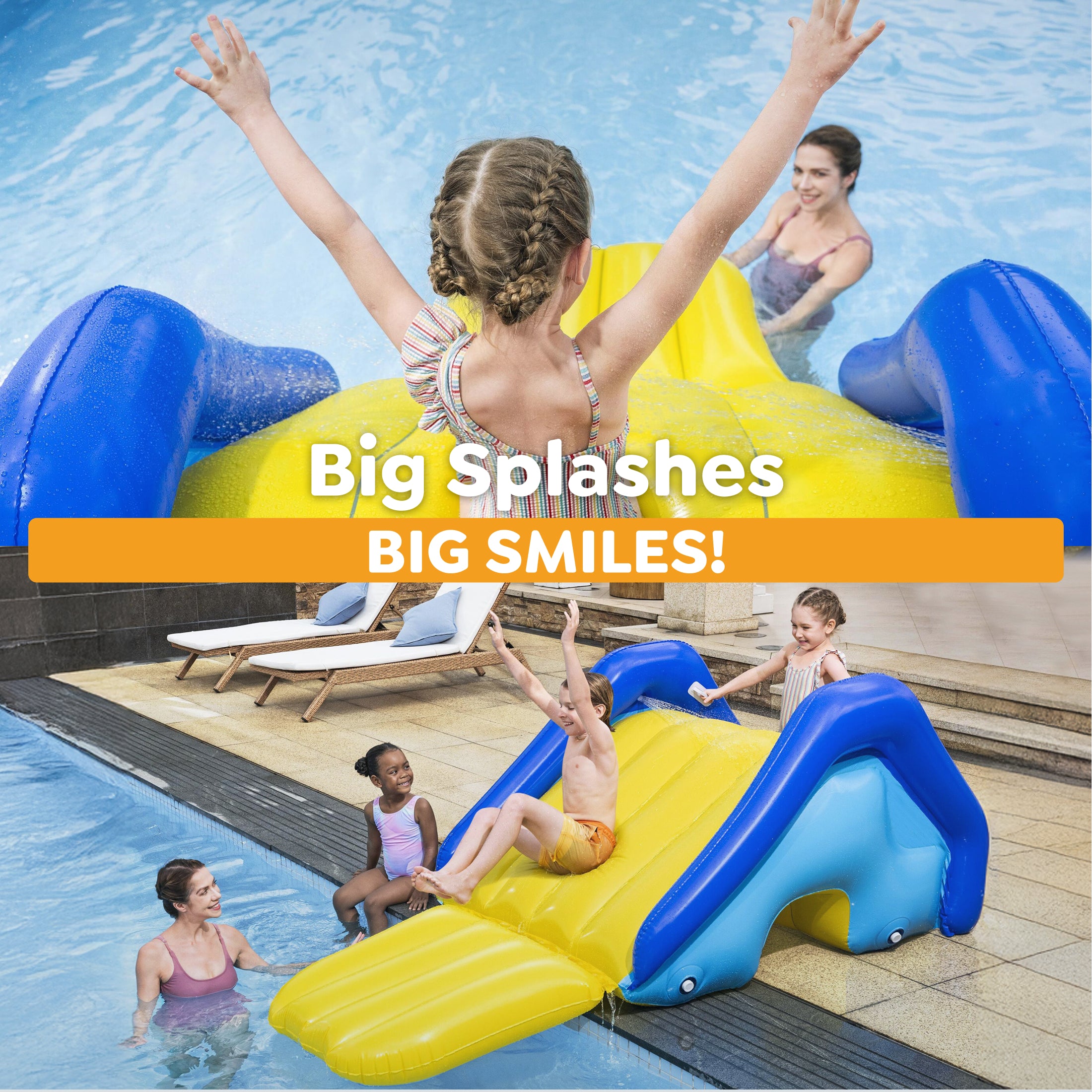 Bestway H2OGO! Giant Inflatable Outdoor Pool Water Slide with Built-In Sprinkler