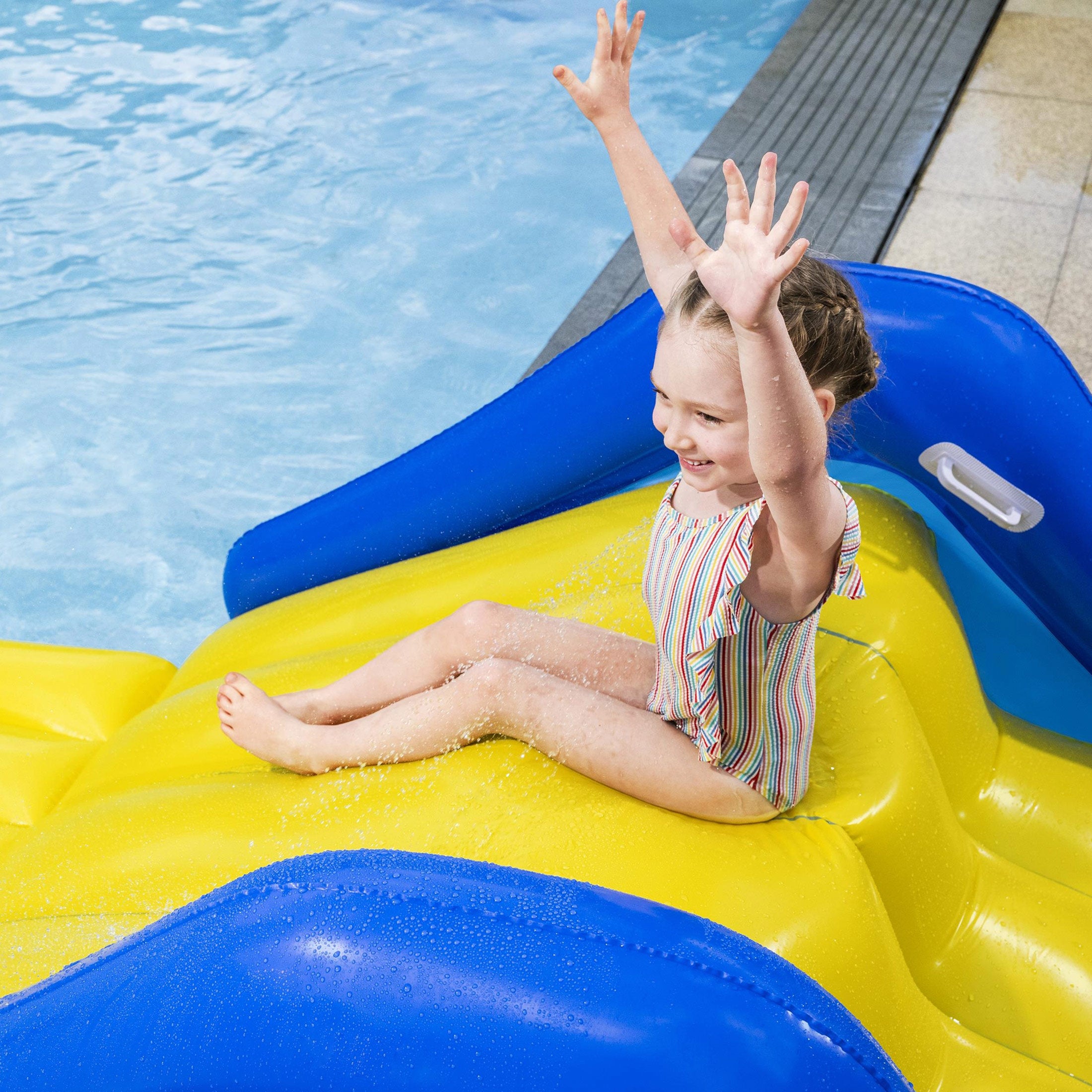 Bestway H2OGO! Giant Inflatable Outdoor Pool Water Slide with Built-In Sprinkler