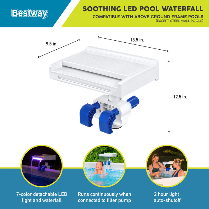 Bestway Above Ground Swimming Pool 7 Colored LED Relaxing Waterfall Cascade - VMInnovations