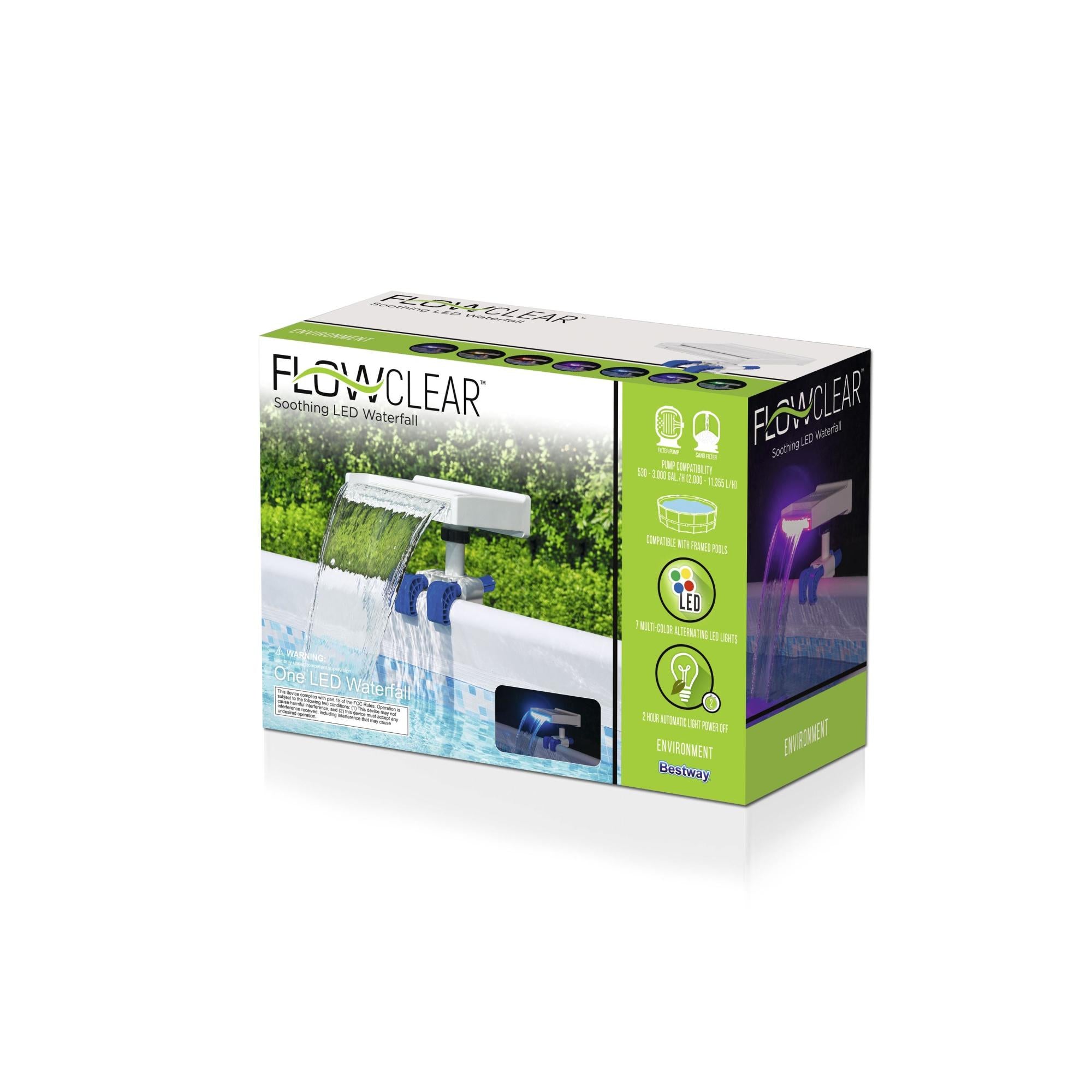 Bestway Above Ground Pool 7 Colored LED Relaxing Waterfall Cascade (For Parts) - VMInnovations
