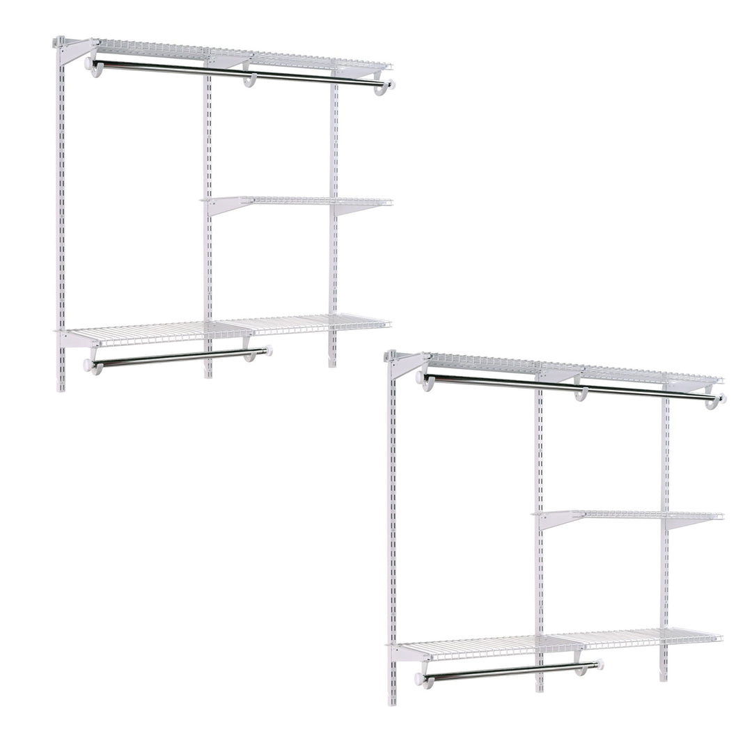 Rubbermaid Configurations 4 to 8 Ft Custom Closet Organizer Kit, White (2 Pack) - VMInnovations
