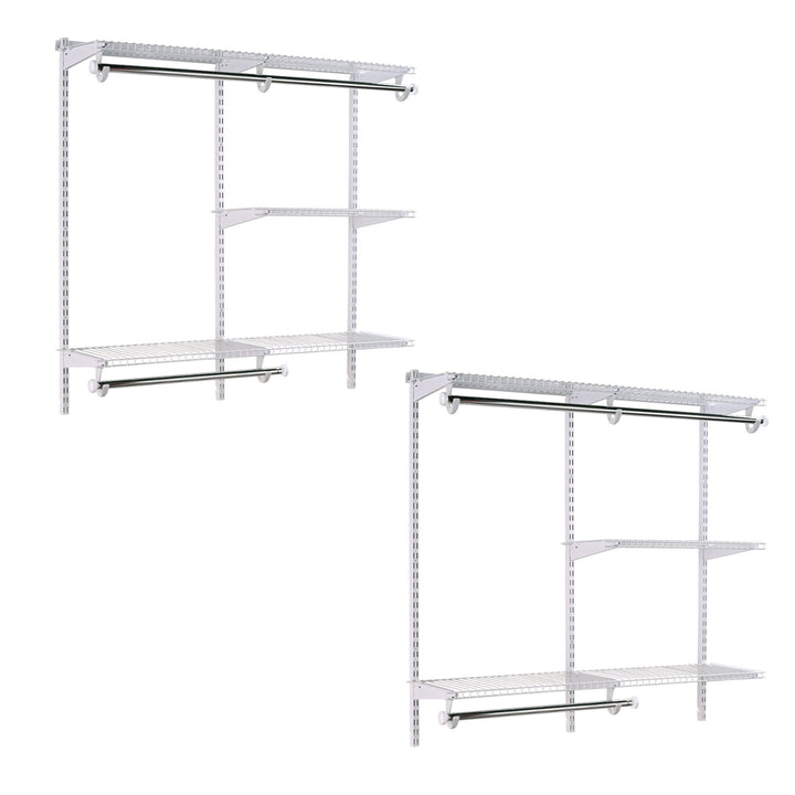 Rubbermaid Configurations 4 to 8 Ft Custom Closet Organizer Kit, White (2 Pack) - VMInnovations