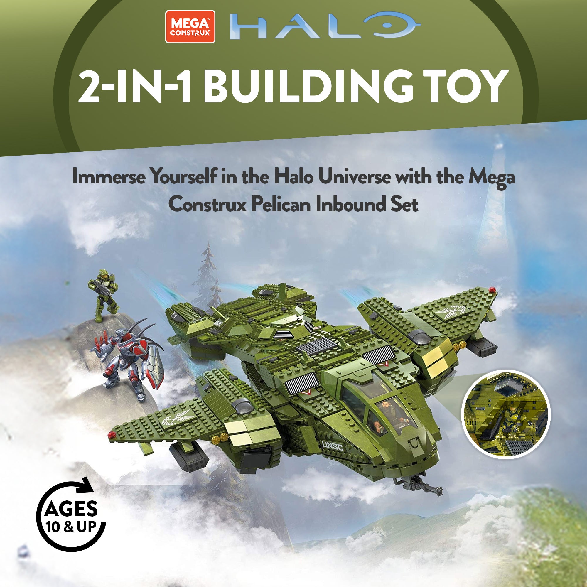 Mega Construx HALO Infinite Pelican Building Block Toy Ages 10 & Up (Open Box)