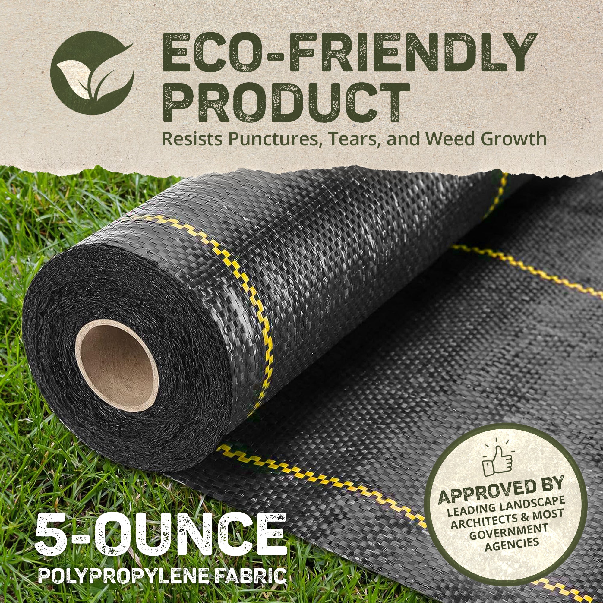 DeWitt P6 Pro 5 Commercial Landscape Barrier Fabric, 6 x 250 Feet (8 Pack)