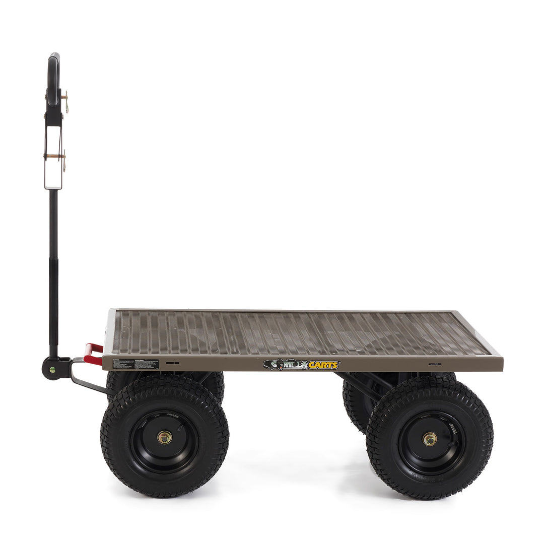 Gorilla Carts Steel Dump Cart Garden Beach Wagon, 1,200 Pound Capacity, Gray - VMInnovations