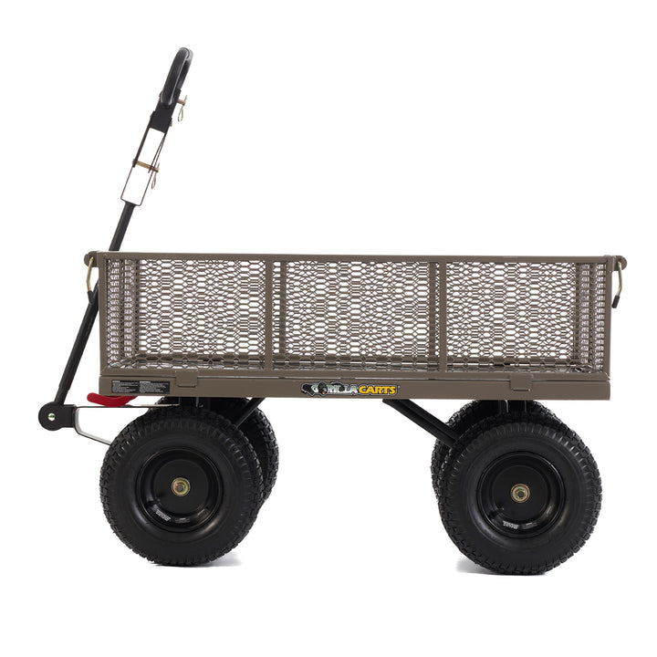Gorilla Carts Steel Dump Cart Garden Beach Wagon, 1,200 Pound Capacity, Gray - VMInnovations