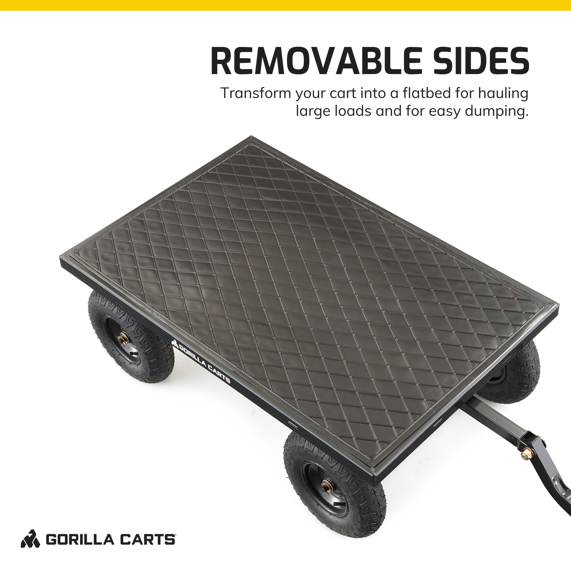 Gorilla Cart 9 Cubic Feet Heavy Duty Steel Utility Wagon Cart, Black (For Parts) - VMInnovations