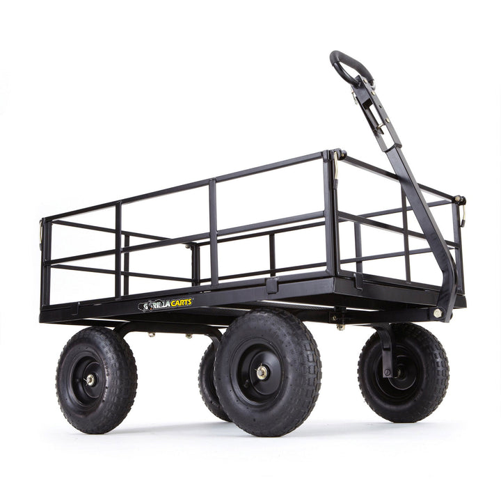 Gorilla Carts Steel Utility Cart, 9 Cubic Feet Garden Wagon with Removable Sides - VMInnovations