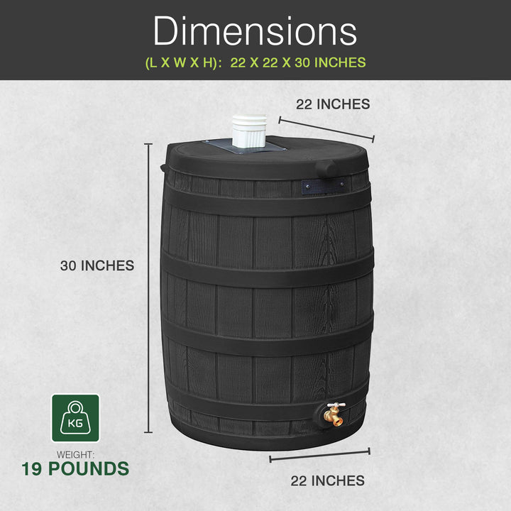 Good Ideas Rain Wizard 50 Gallon Plastic Rain Barrel Water Collector (2 Pack) - VMInnovations