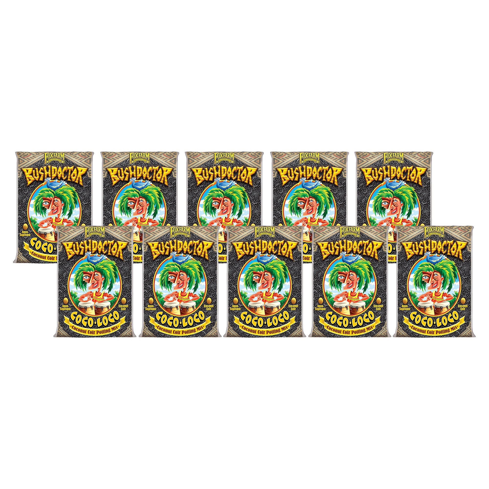 FoxFarm FX14100 Bush Doctor Coco Loco Plant Garden Potting Soil Mix (10 Pack)