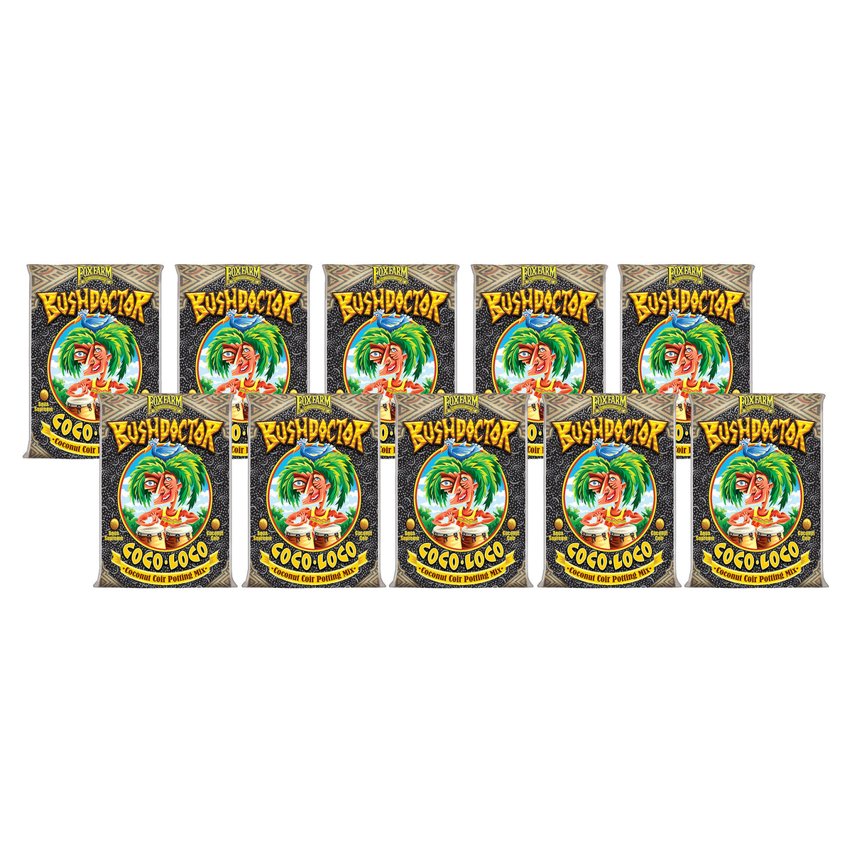 FoxFarm FX14100 Bush Doctor Coco Loco Plant Garden Potting Soil Mix (10 Pack)