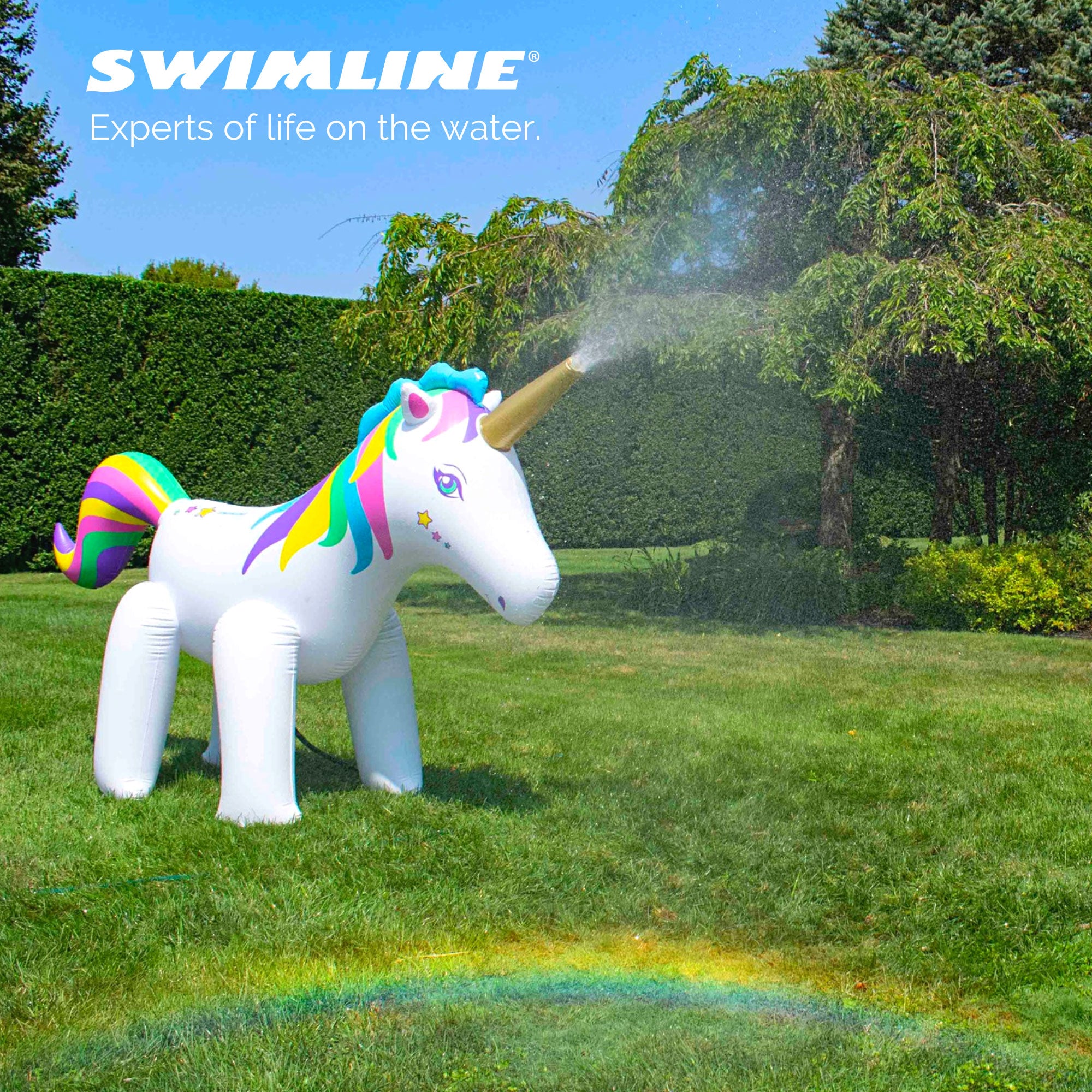 Swimline Humongous 6' Tall Inflatable Unicorn Kid's Outdoor Yard Water Sprinkler - VMInnovations