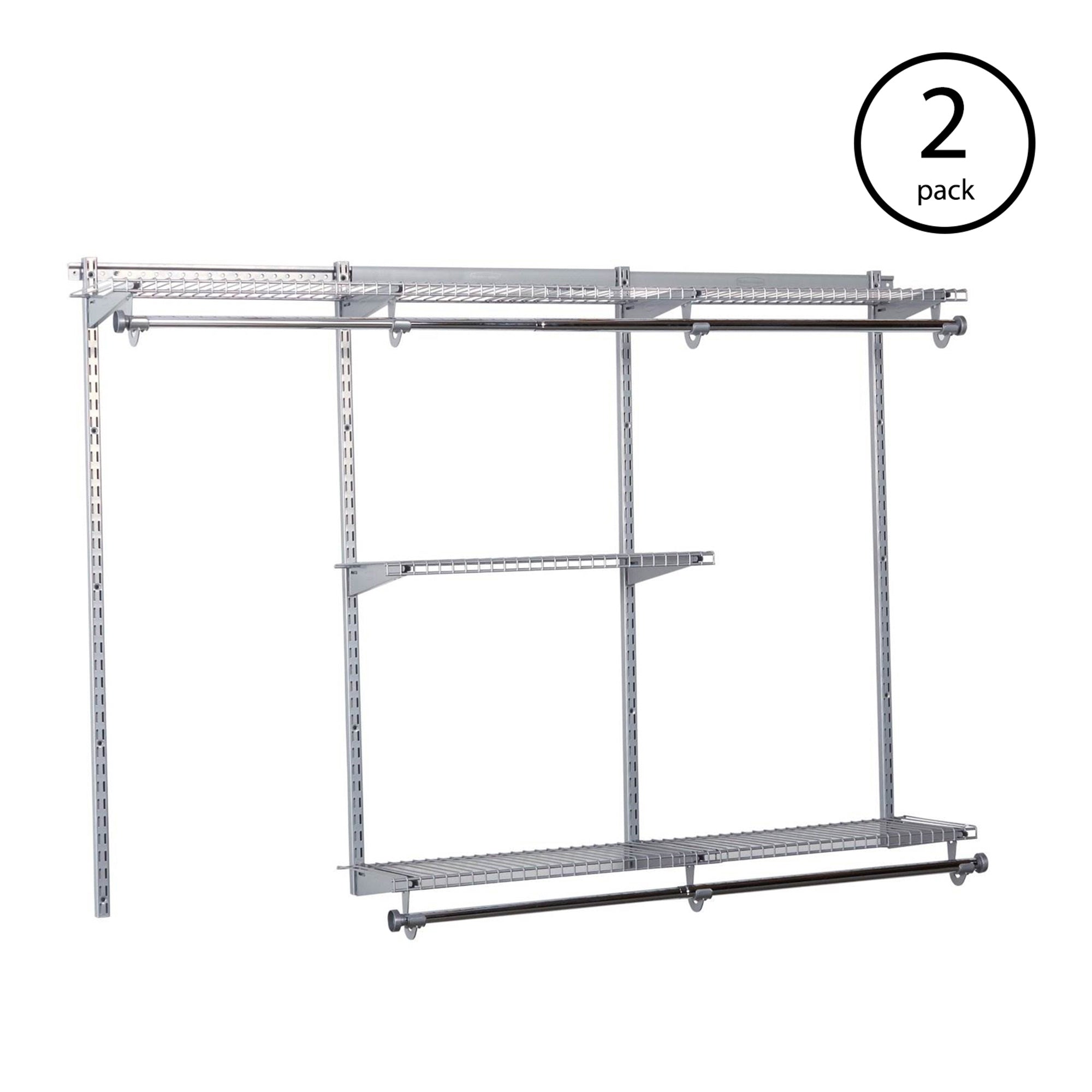 Rubbermaid Configurations 3-6 Feet Custom DIY Closet Organizer Kit (2 Pack) - VMInnovations
