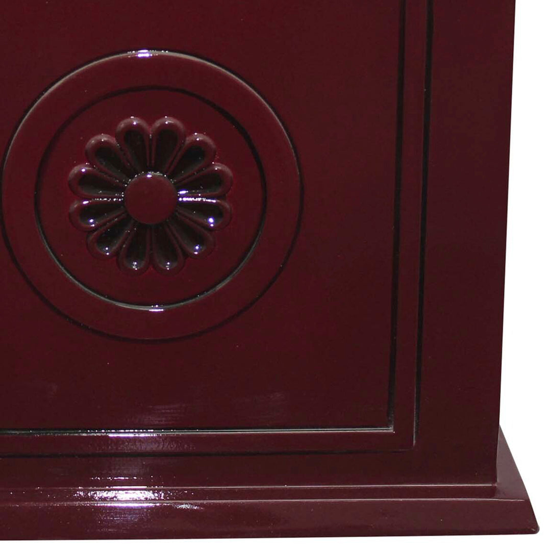 Southern Patio Colony 16 Inch Square Resin Outdoor Planter Urn, Oxblood Red - VMInnovations