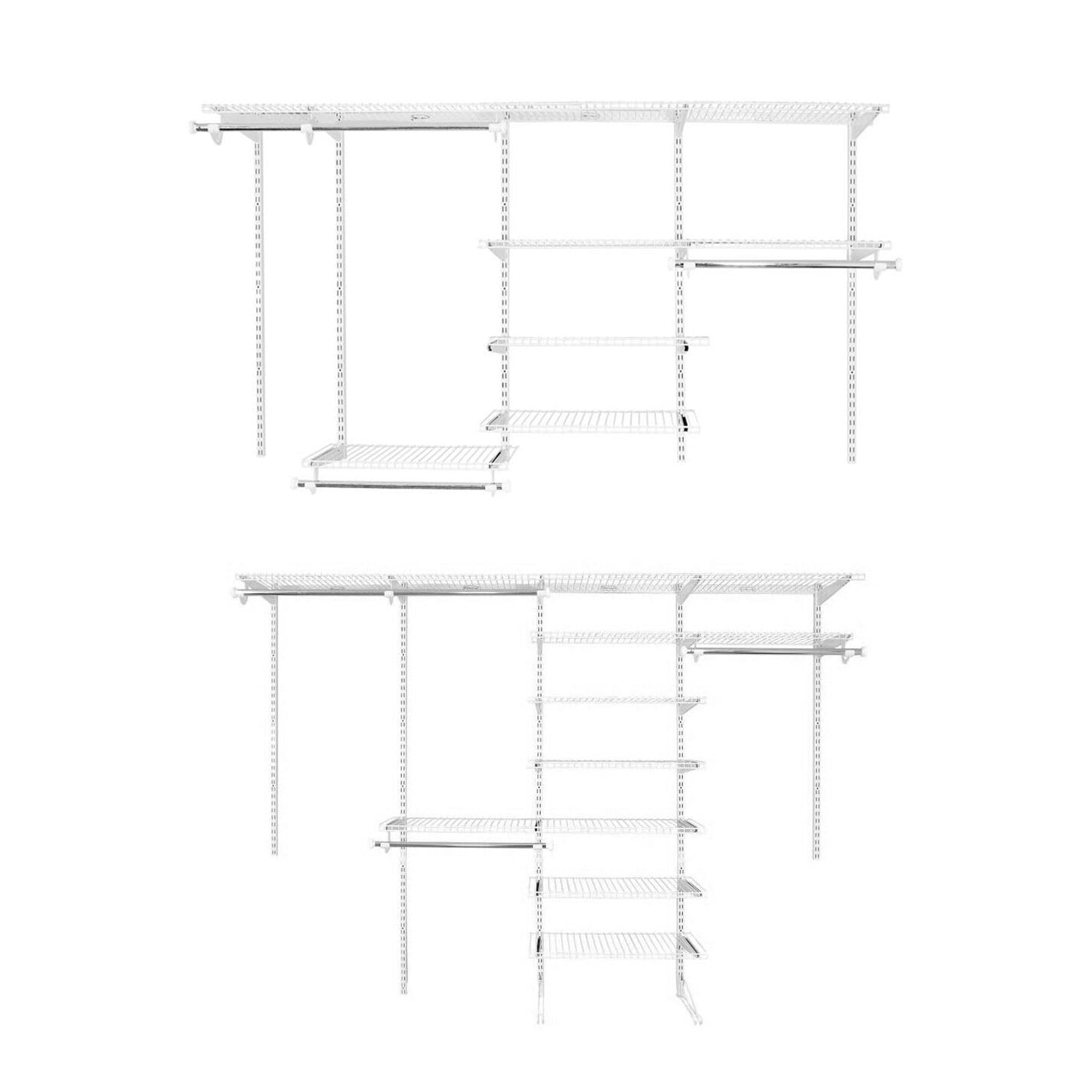 Rubbermaid FastTrack 4 to 8' & 6 to 10’ Wire Closet Configuration Storage Bundle