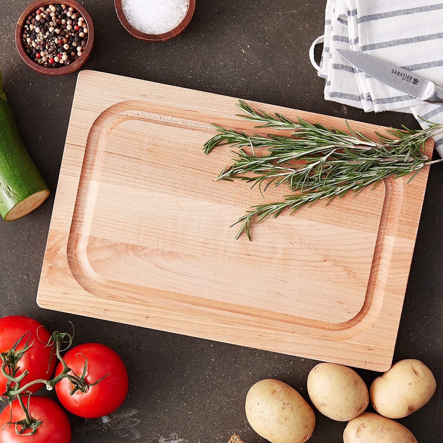 John Boos Maple Wood Reversible Cutting Board with Board Maintenance Oil 3 Pack - VMInnovations