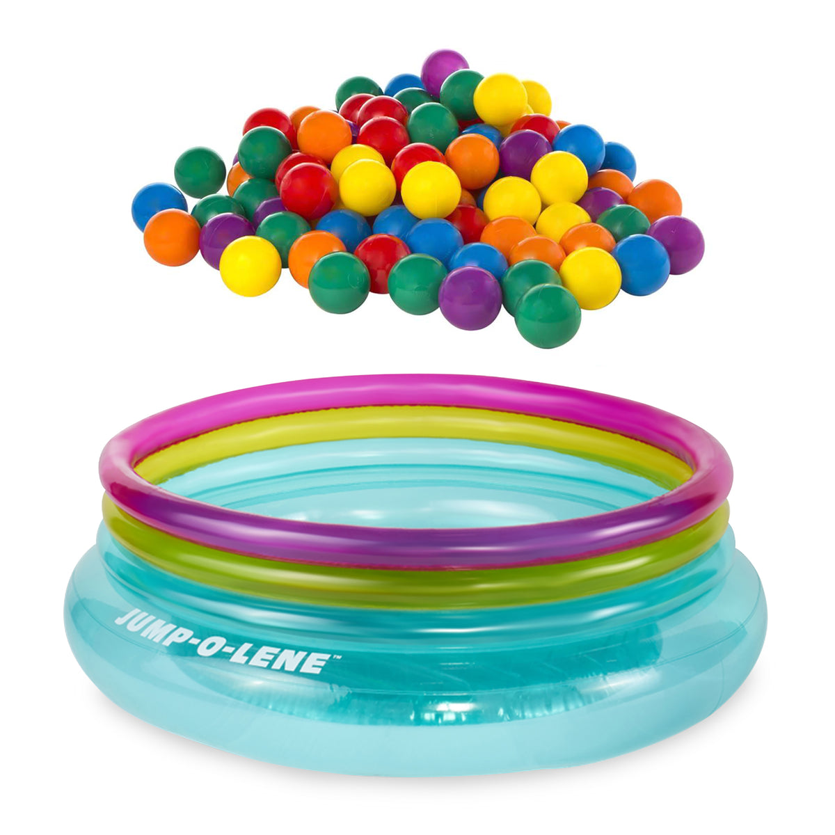 Intex Inflatable Jump-O-Lene Bouncer + 100 Colored Fun Ballz | 48267EP + 49602EP