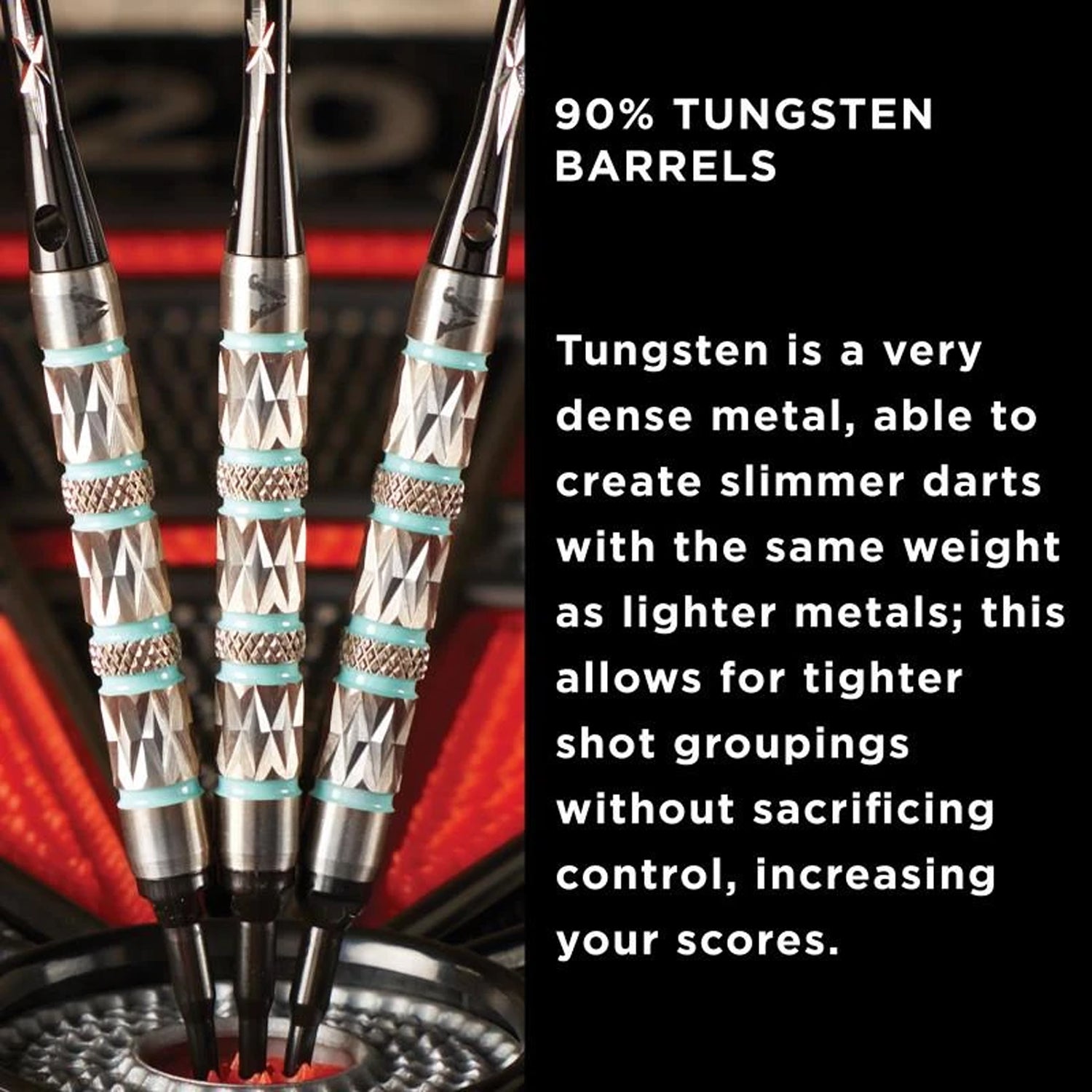 Viper Diamond Darts 90% Tungsten Soft Tip Dart Set Turquoise Rings, 18 Grams
