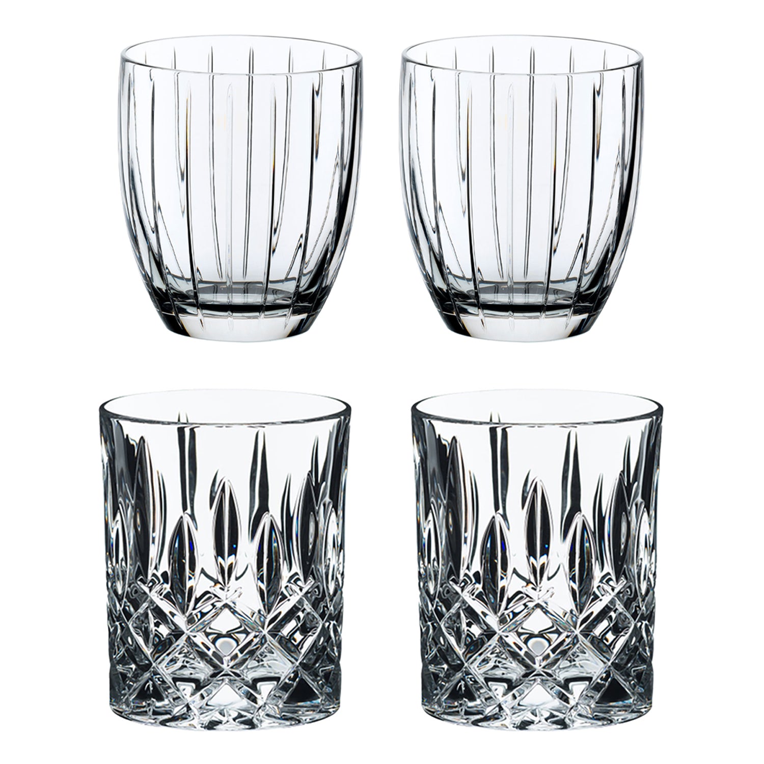 Riedel Crystal Whiskey Tumbler Glass and Scotch & Bourbon Glass Set (4 Pack) - VMInnovations