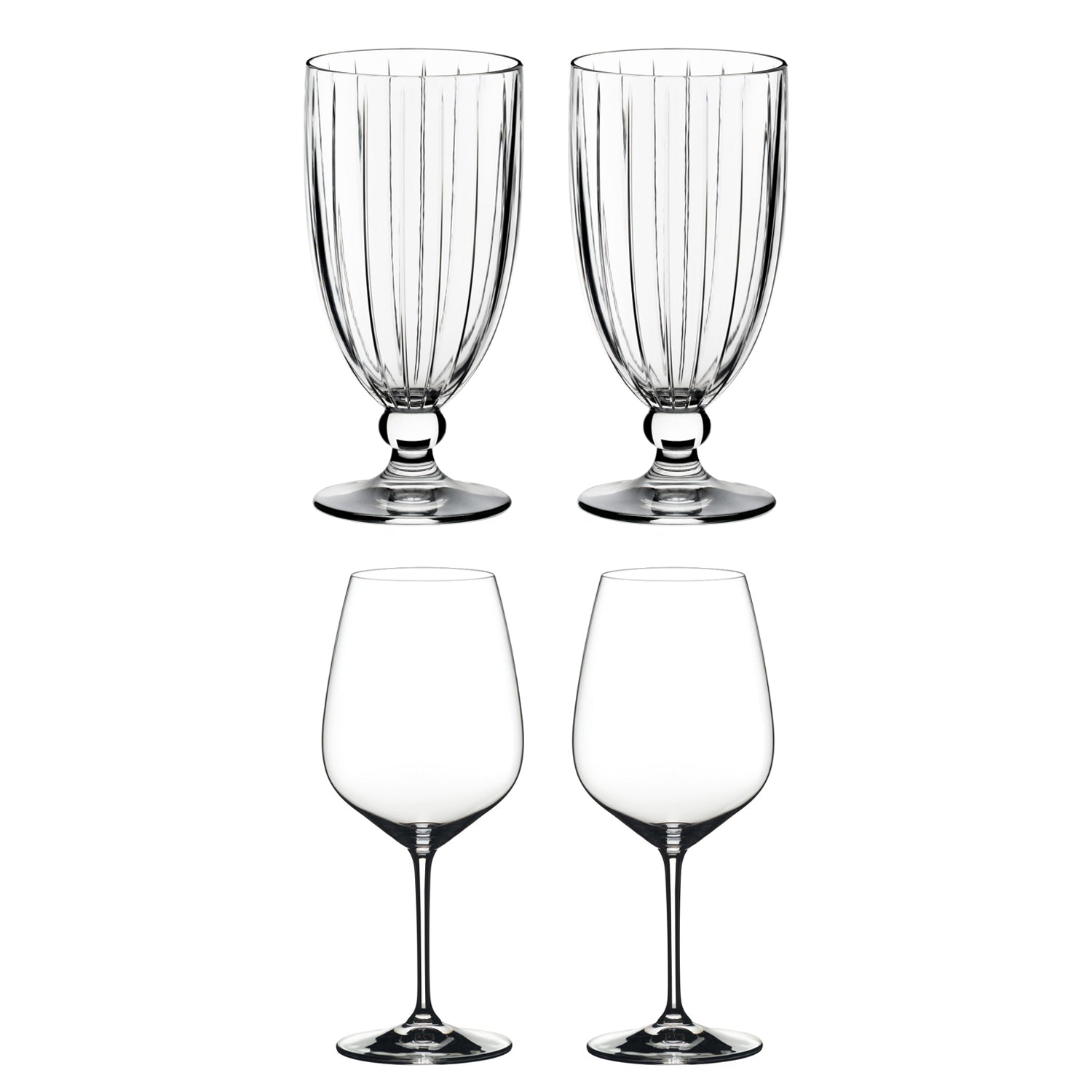 Riedel Crystal Tall All-Purpose Glass and Cabernet Red Wine Glass Set (4 Pack) - VMInnovations