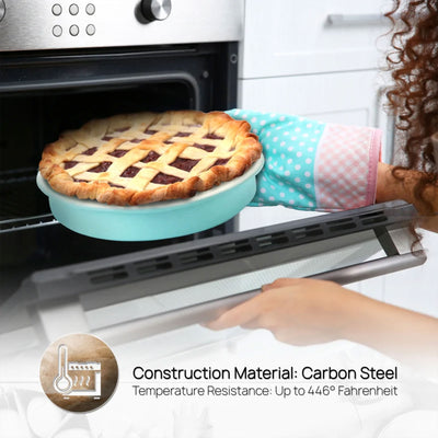 NutriChef 6 Piece Non Stick Kitchen Oven Stackable Ceramic Baking Pan Set, Green