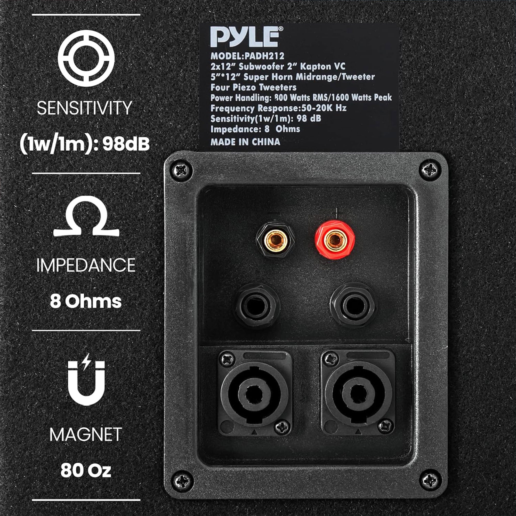 Pyle 1600W Outdoor 7 Way PA Loud-Speaker Cabinet w/ Dual 12" Woofers (For Parts) - VMInnovations
