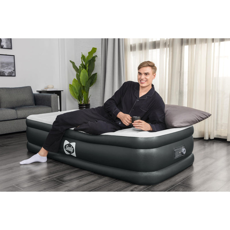 Sealy Tritech Twin Sized 18" Air Mattress Bed 2 Person w/Built-In AC Pump & Bag