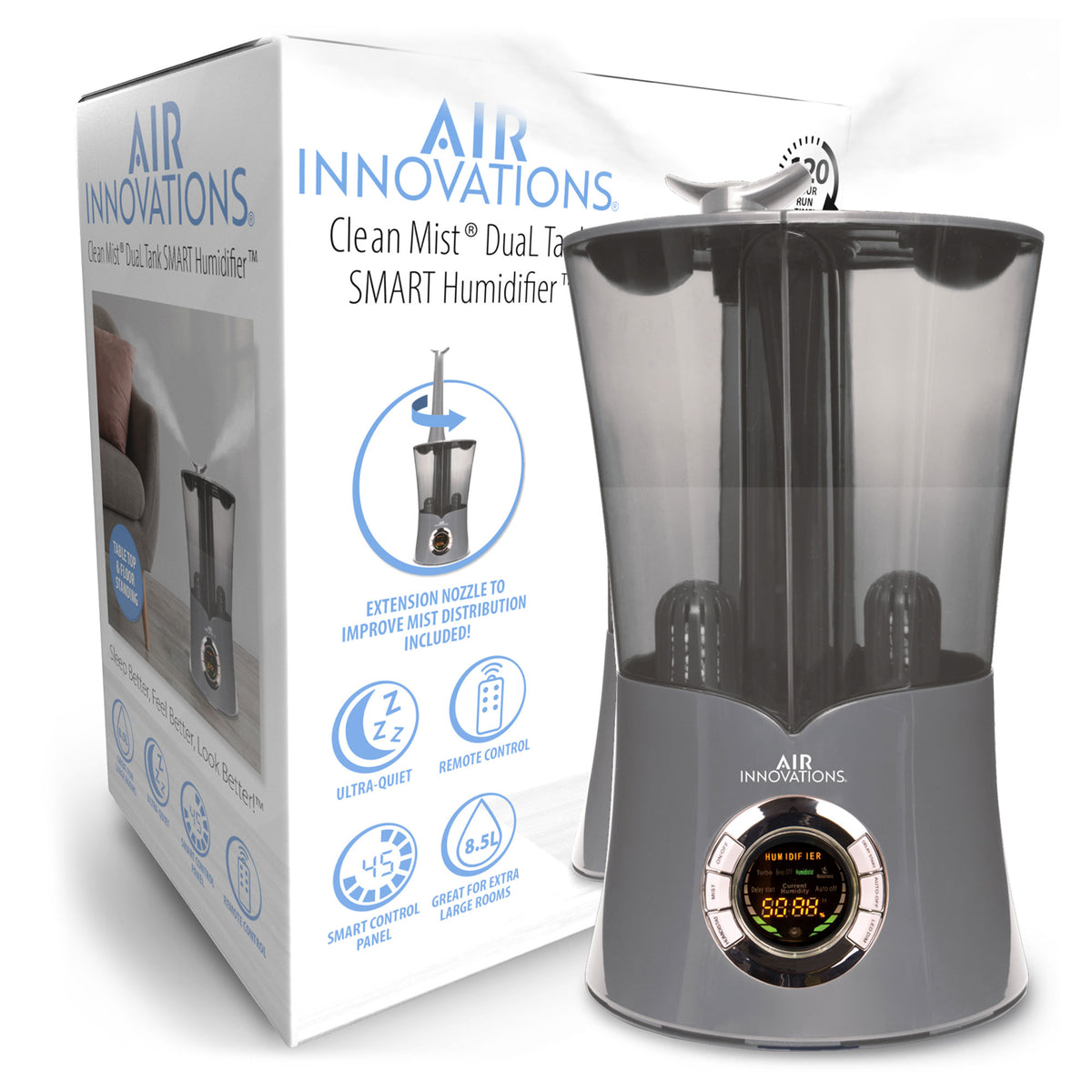 Air Innovations 2.15 Gal Tank Cool Mist Digital Humidifier, Platinum (For Parts)