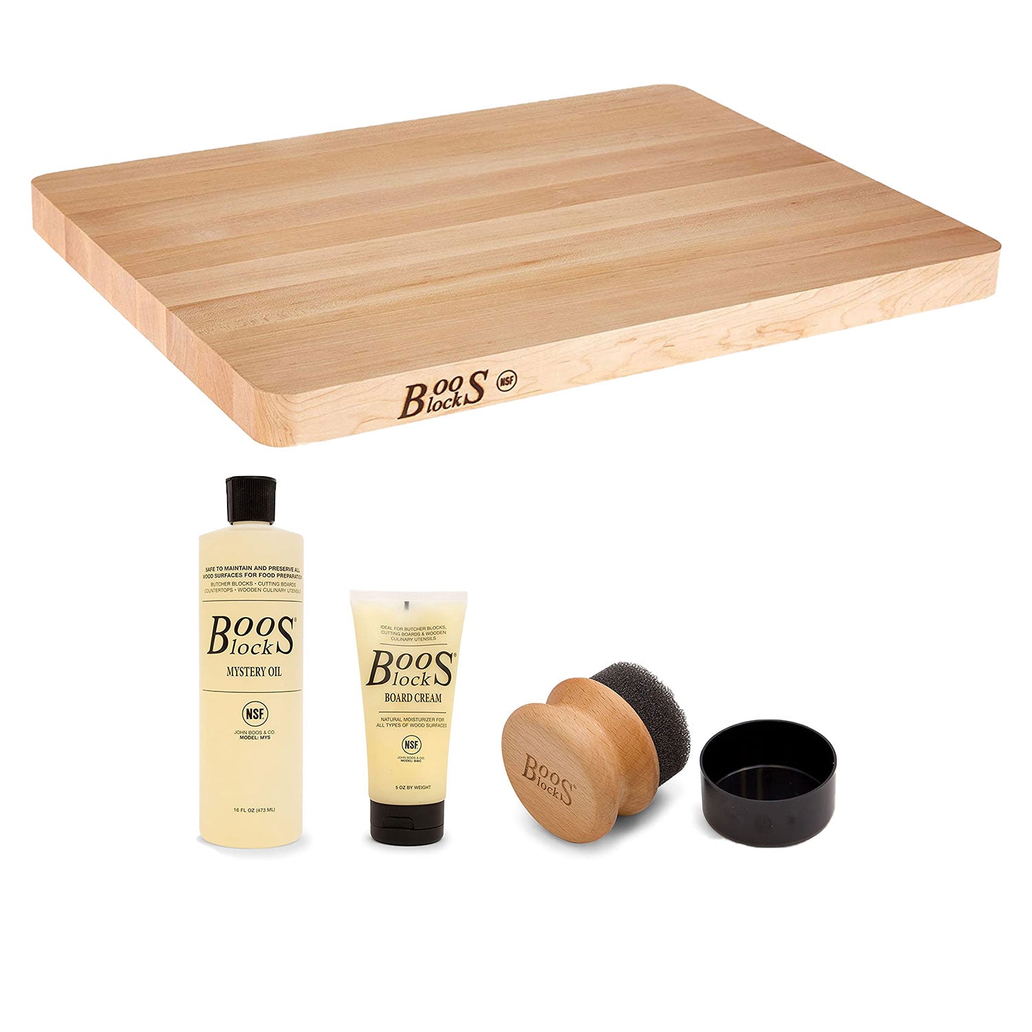 John Boos Maple Wood Chop N Slice Reversible Cutting Board and 3 Piece Care Set - VMInnovations