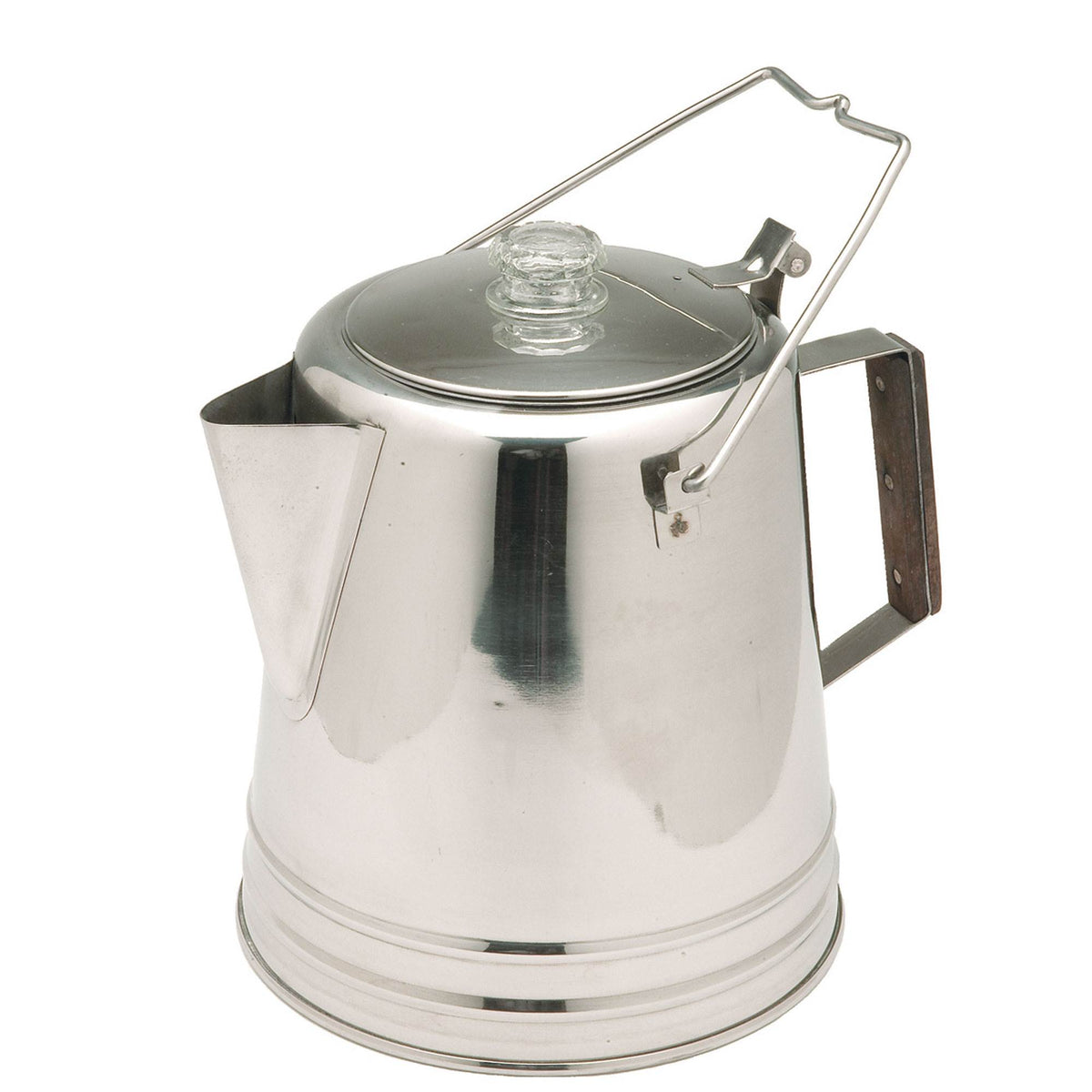 Texsport Stainless Steel 28 Cup Outdoor Camping Coffee Pot Percolator, Silver
